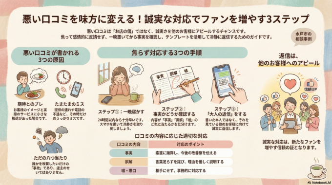 悪い口コミにパニック！