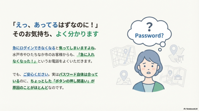 パスワードが違います