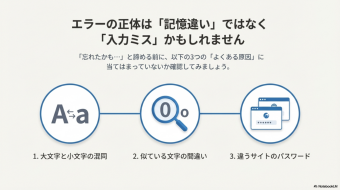 エラーの原因は、だいたいこの3つです