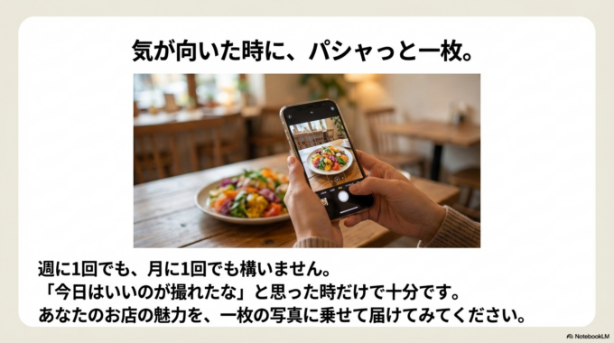 週に1回でも、月に1回でも構いません。