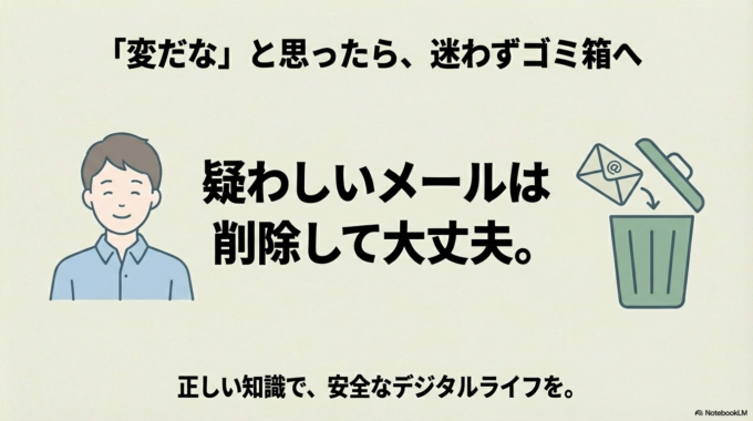「変だな」と思ったら、開かずにゴミ箱へポイ!