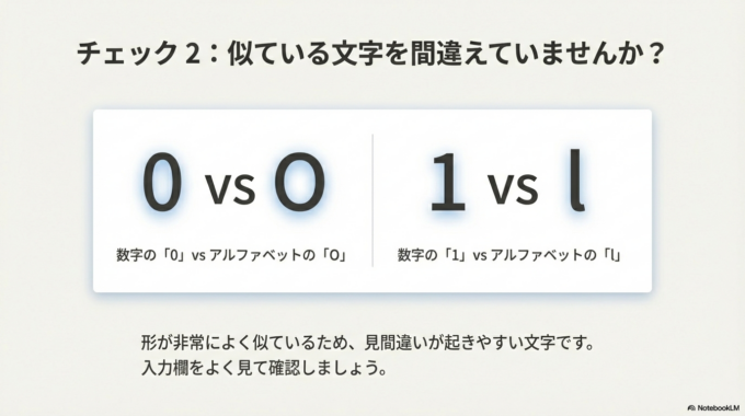 大文字と小文字が混ざっていませんか？