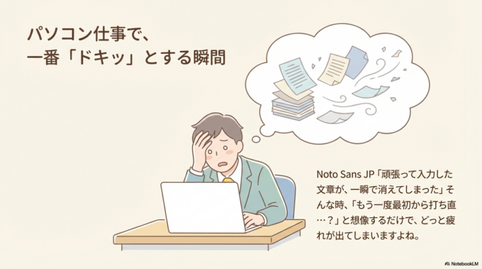 頑張って入力した文章が、一瞬で消えてしまった時