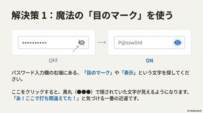 目のマークを押してみる