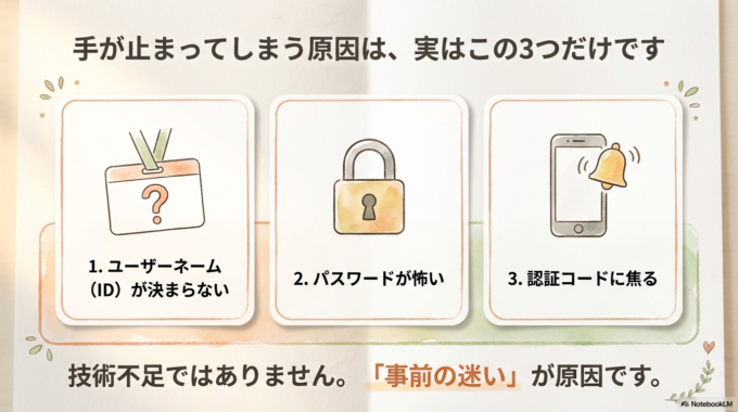 なかなか登録が進まない原因は、だいたいこの3つです