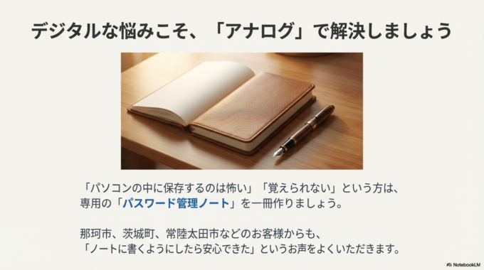 アナログな「パスワード管理ノート」を作る