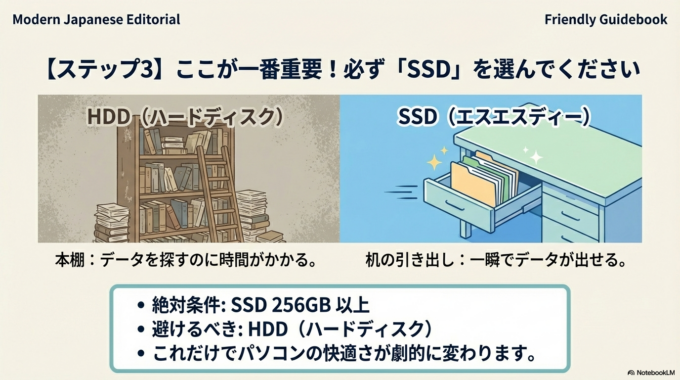 「SSD」という文字を必ず探す!