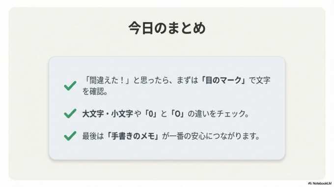 パスワードのエラー