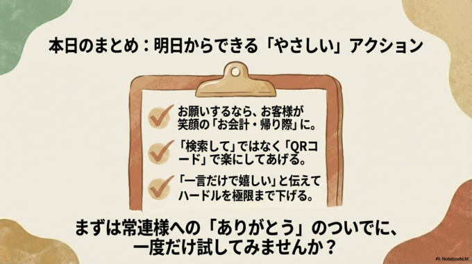常連さんとお話しする延長で