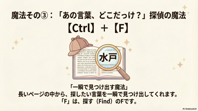 「あの言葉、どこだっけ？」探偵の魔法