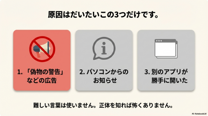原因はだいたいこの3つです