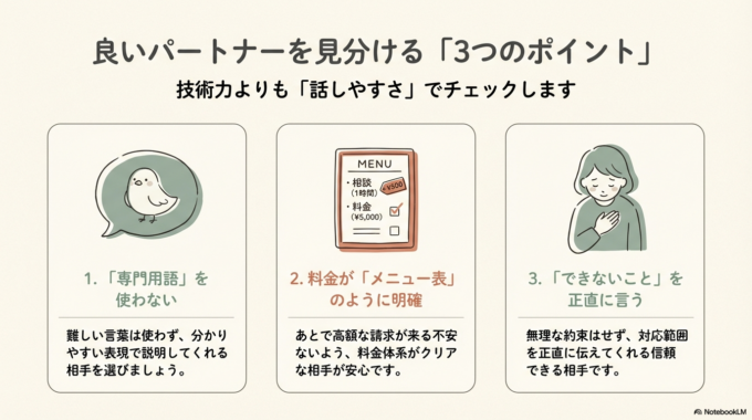 良い相談相手を見分ける「3つのポイント」