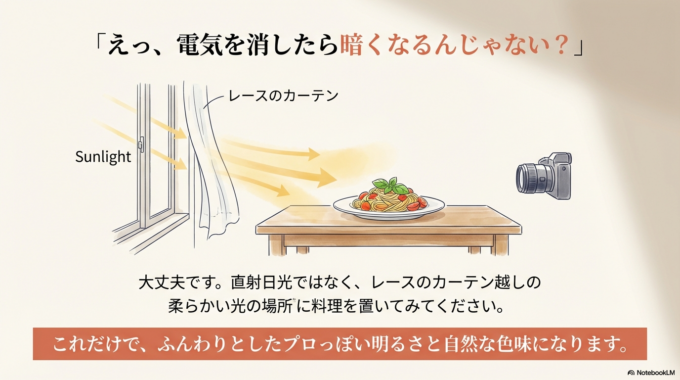 お店の電気が邪魔をしている