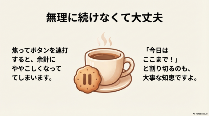 「今日はここまで！」と割り切る