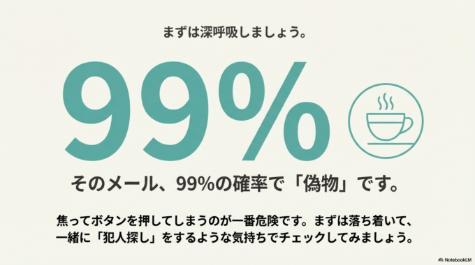 そのメール、99%の確率で「偽物」です。