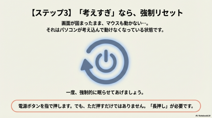 怖がらずに押し続けて大丈夫ですよ。
