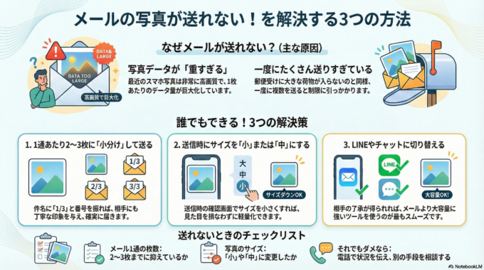 メールで写真が送れない！容量はどこまで？