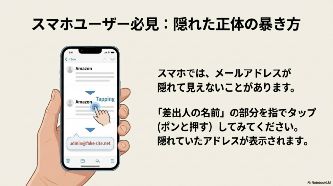 スマホだと、メールアドレスが隠れていて見えないことがあります。
