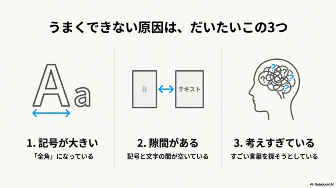 うまくできない原因は、だいたいこの3つです