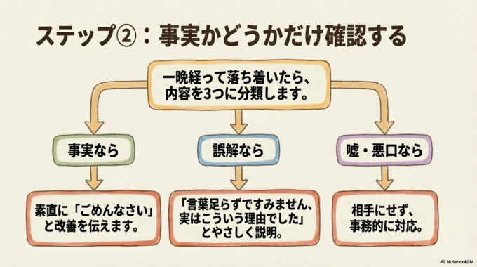 事実かどうかだけ確認する