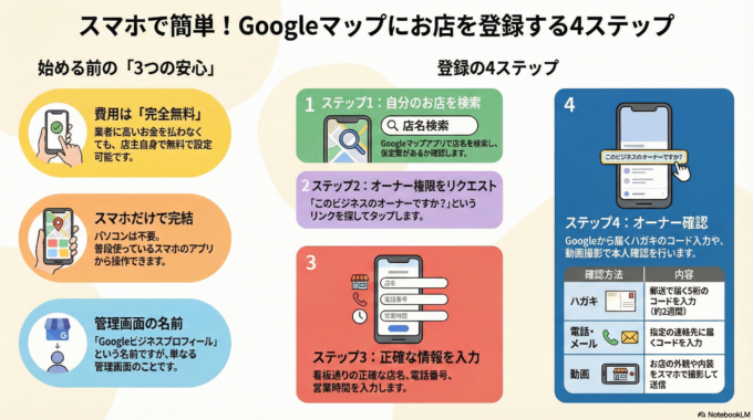 お店の地図登録が自分でできた