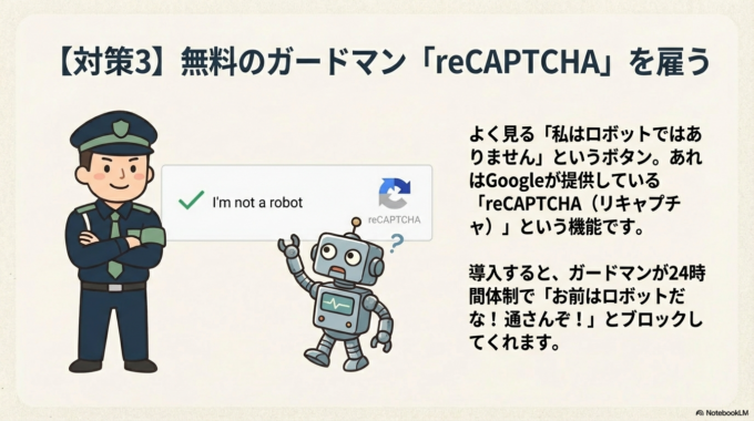】「私はロボットではありません」を導入する