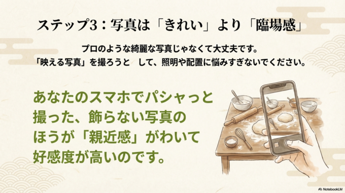 写真は「きれい」より「臨場感」