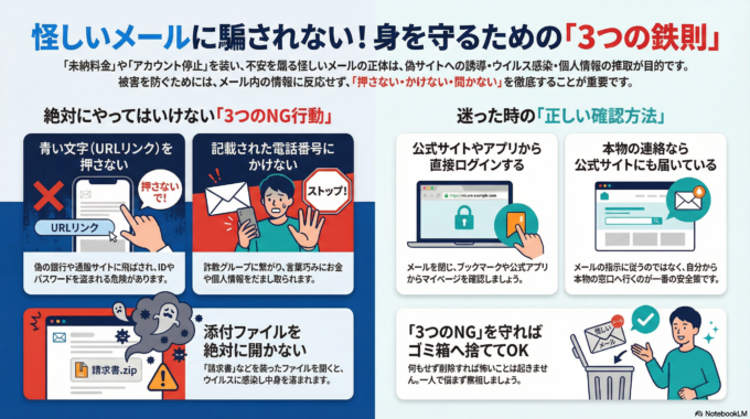 怪しいメールが届いた!絶対やってはいけない3つのこと