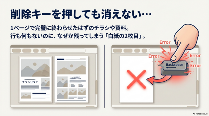 削除キーを押しても消えない、行も何もないのにページだけ残る…。そんな経験はありませんか？
