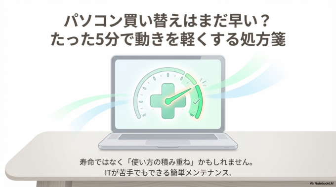 パソコン買い替えはまだ早い？5分で軽くなる方法