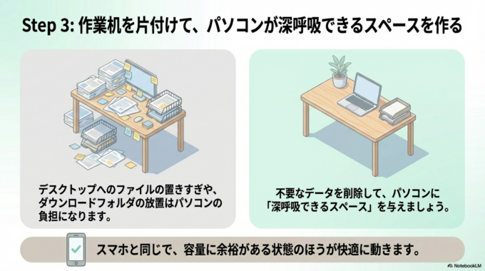 不要なデータを削除する