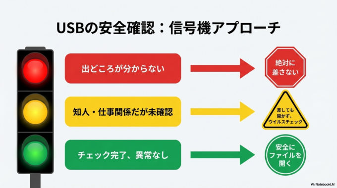 USBを差しても大丈夫か確認する方法