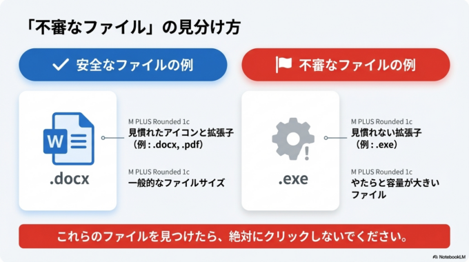 ステップ3：不審なファイルに触れない