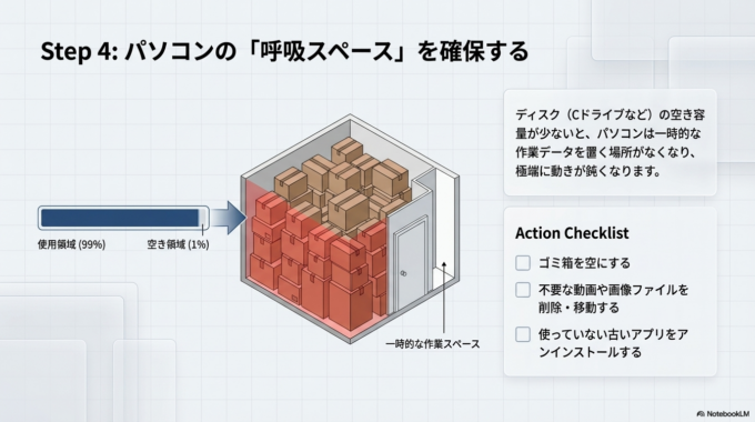 基本的な確認をしても改善しない場合は、いくつか別の原因が考えられます。