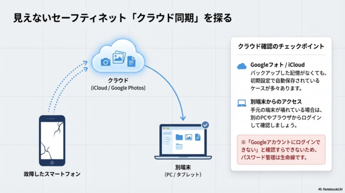 クラウドに残っていないか確認する