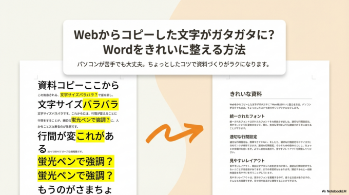 Webからコピーした文字がガタガタに？Wordをきれいに整える方法