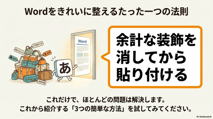 余計な装飾を消してから貼り付ける