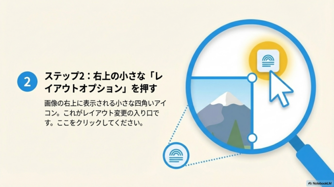 レイアウトオプションをクリック