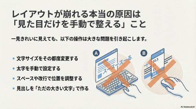 Wordのレイアウトが崩れる本当の原因