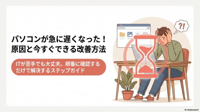 パソコンが急に遅くなった原因と今すぐできる改善方法