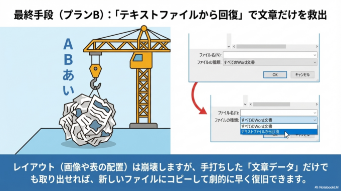 もし「開いて修復」でも開けない場合は、次の方法を試す価値があります。