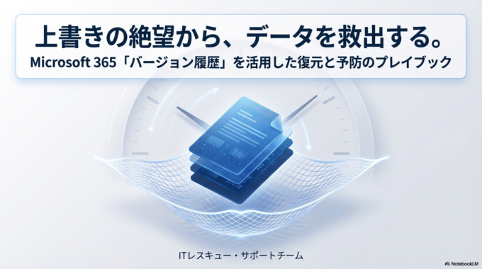 Microsoft 365で上書きしてしまった！「バージョン履歴」で過去の状態に戻す方法