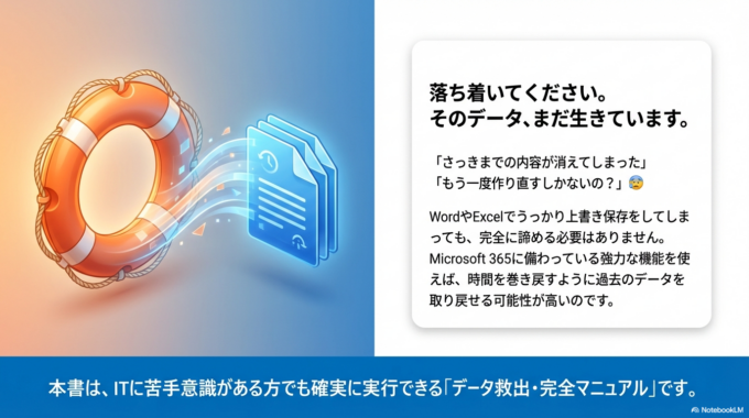 この記事では、Microsoft 365で上書きしてしまったときに役立つバージョン履歴の使い方を、ITが苦手な方でも分かるようにやさしく解説します。