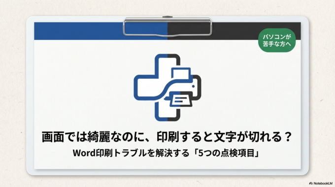画面では綺麗なのに、印刷すると文字が切れる？Wordの印刷トラブルを解決する5つの点検項目