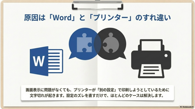 印刷すると文字が切れる主な原因