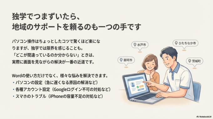 Wordで困ったら地域のサポートもあります