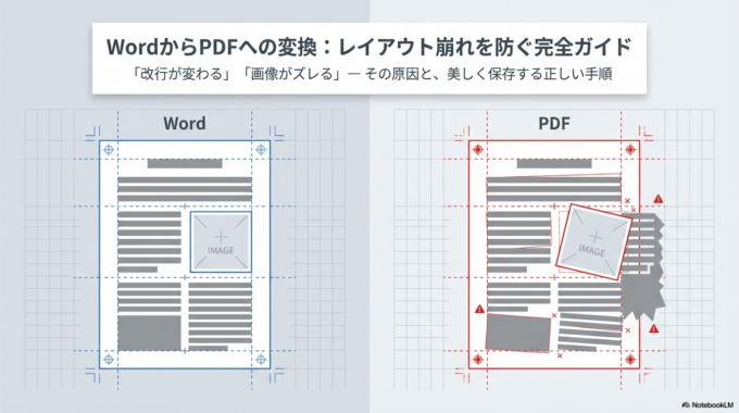 WordからPDFにするとズレる原因とは？レイアウトを崩さず美しく保存する正しい方法