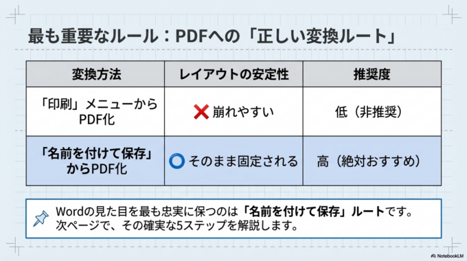 WordからPDFへズレずに保存する正しい方法