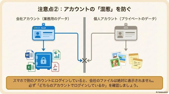 もう一つ多いのが、会社アカウントと個人アカウントの混在です。