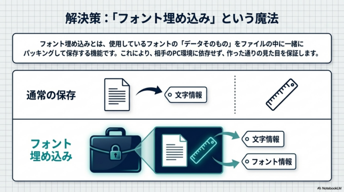フォント埋め込みとは？